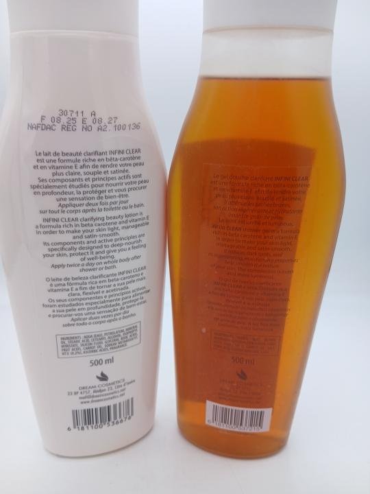 Infini Clear Lait et gel douche corporel anti taches 500ml + 500ml - Imagen 2