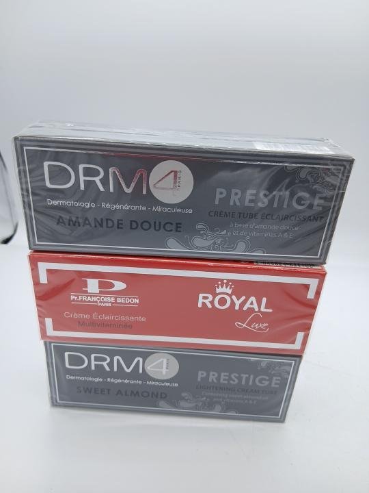 2 X Creme francoise Bedon DRM4 Prestige et 1 creme Royal anti taches et unifiant