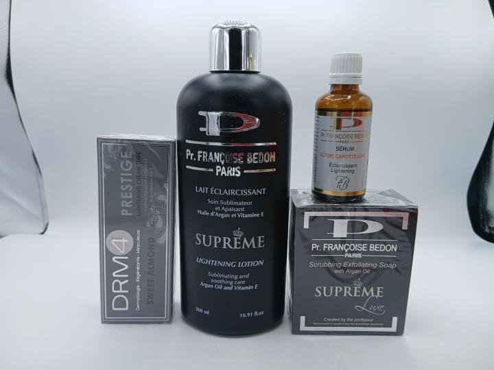 Francoise Bedon mini gamme , Lait SUPREME, savon supreme, creme DRM Prestige et huile Ultime Carrot une combo efficace pour un teint illuminé - Imagen 3