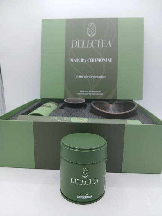 Service de cérémonie à matcha 4 pièces avec bol, fouet et outils pour la préparation traditionnelle du thé Vert matcha - Imagen 2