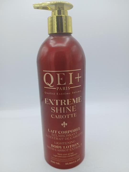 Lait QEI PLUS PARIS Etreme shine Carotte Luxe eclaircissant 500ml