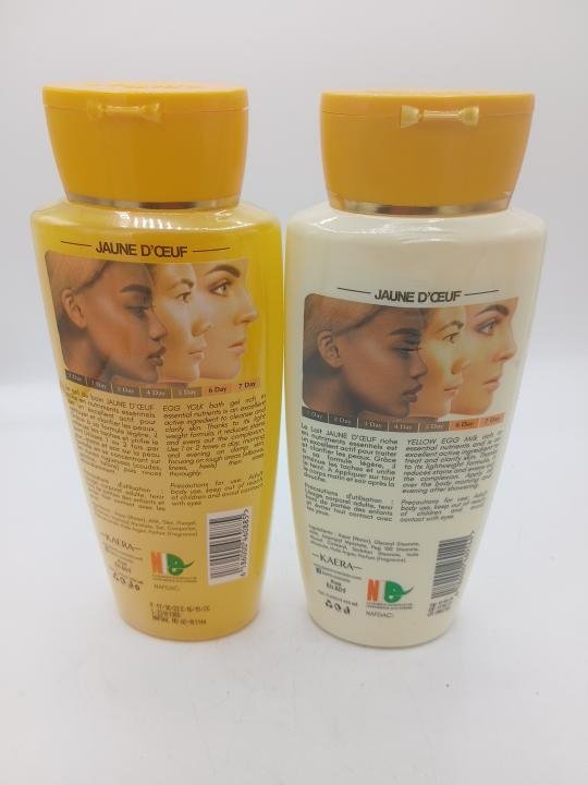 Jaune D'oeuf Lait clarifiant et gel douche exfoliant 450ml + 450ml - Imagen 2