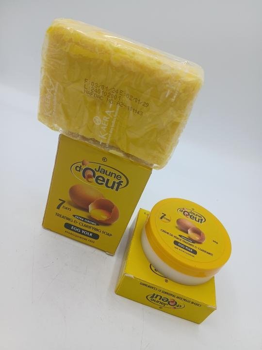 Creme visage et savon exfoliant, Jaune d'oeuf clarifiant