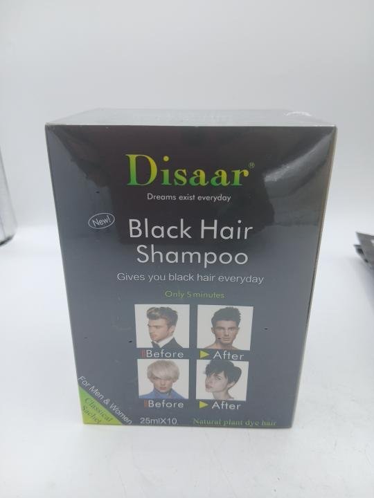 Teinture permanent, herbale et naturelle pour cheveux et barbe, couleur noir 10 sachets - Imagen 2