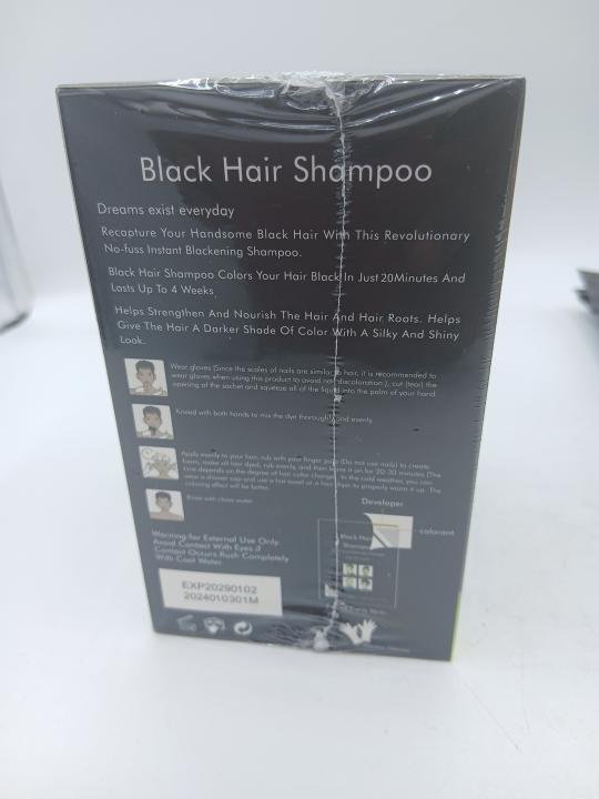 Teinture permanent, herbale et naturelle pour cheveux et barbe, couleur noir 10 sachets - Imagen 4