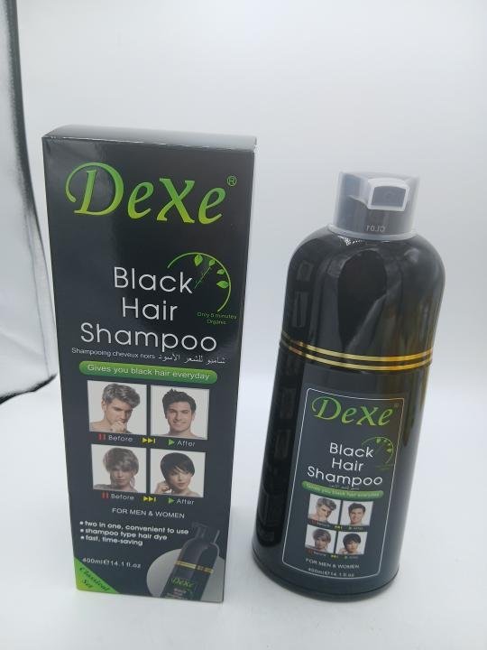 Teinture permanent, herbale et naturelle pour cheveux et barbe, couleur noir 400ml