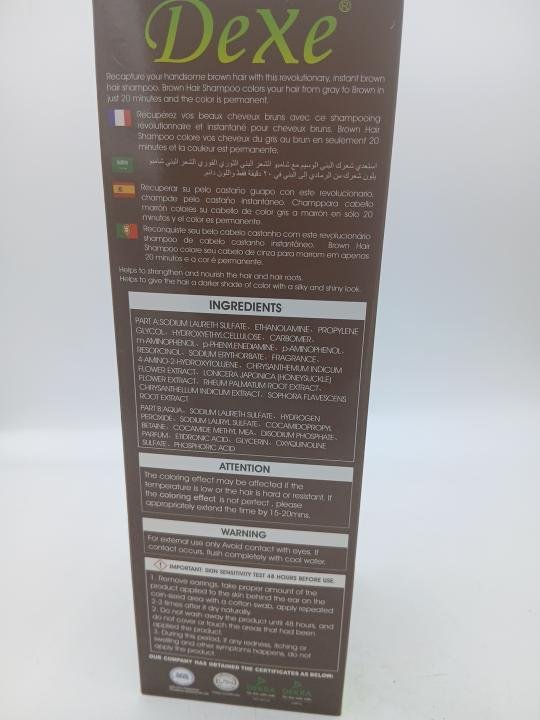 Teinture permanent, herbale et naturelle pour cheveux et barbe, couleur Marron 400ml - Imagen 3