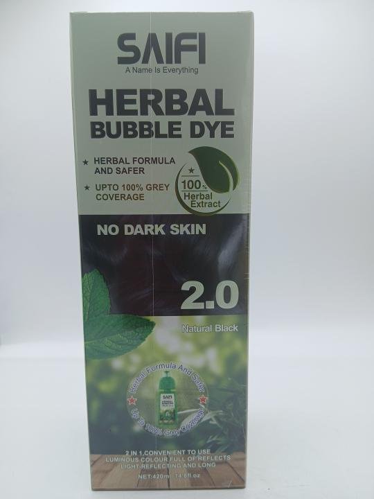Teinture permanent, herbale et naturelle pour cheveux et barbe, couleur noir 400ml