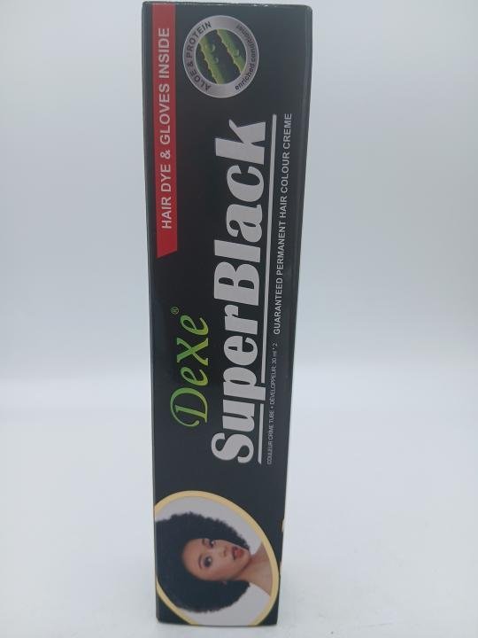 Teinture permanent pour cheveux, couleur noir SUPER BLACK DEXE