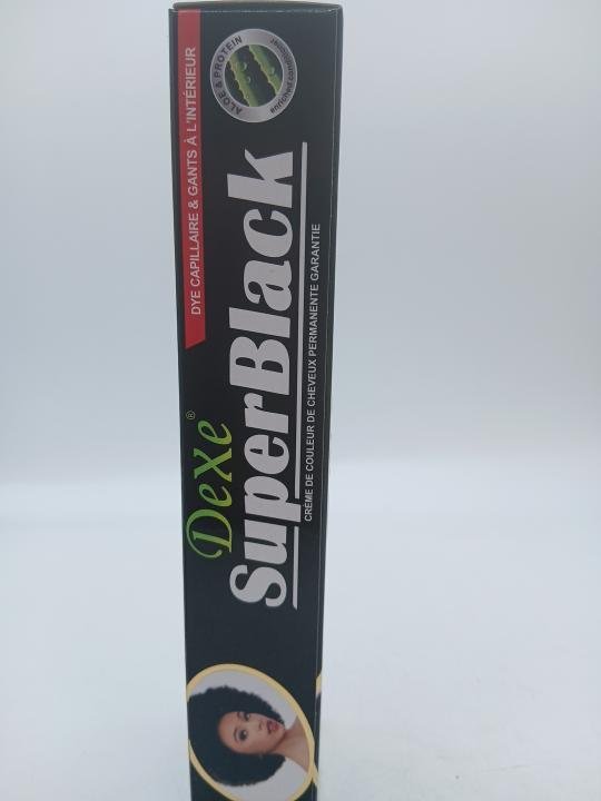Teinture permanent pour cheveux, couleur noir SUPER BLACK DEXE - Imagen 2