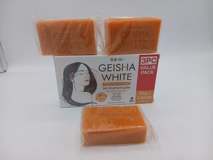 Savon Geisha White 3 X 65g anti taches uniformisateur de teint