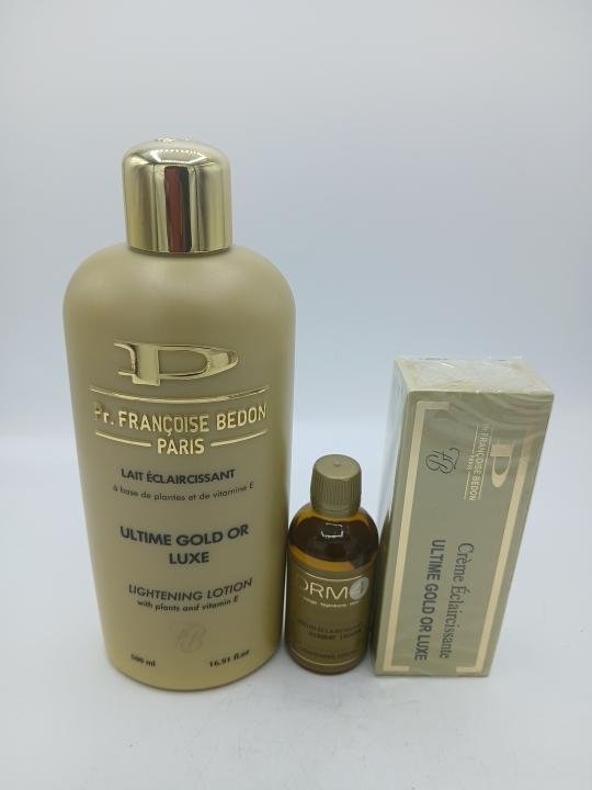 Mini gamme Francoise Bedon Lait Ultime gold luxe 500ml pour un teint éclatant (3 produits)