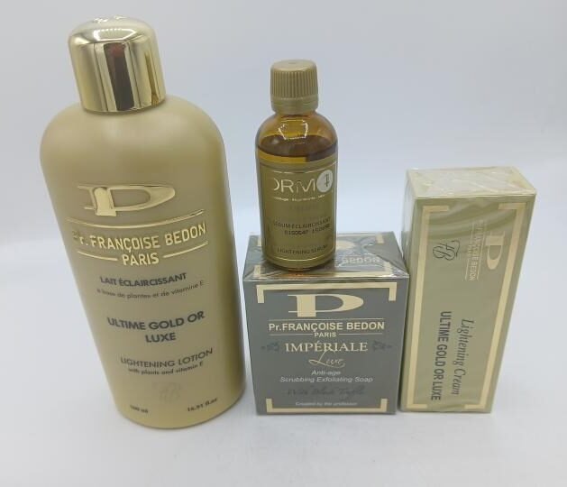 gamme Francoise Bedon Lait Ultime gold luxe 500ml pour un teint éclatant (4 produits)