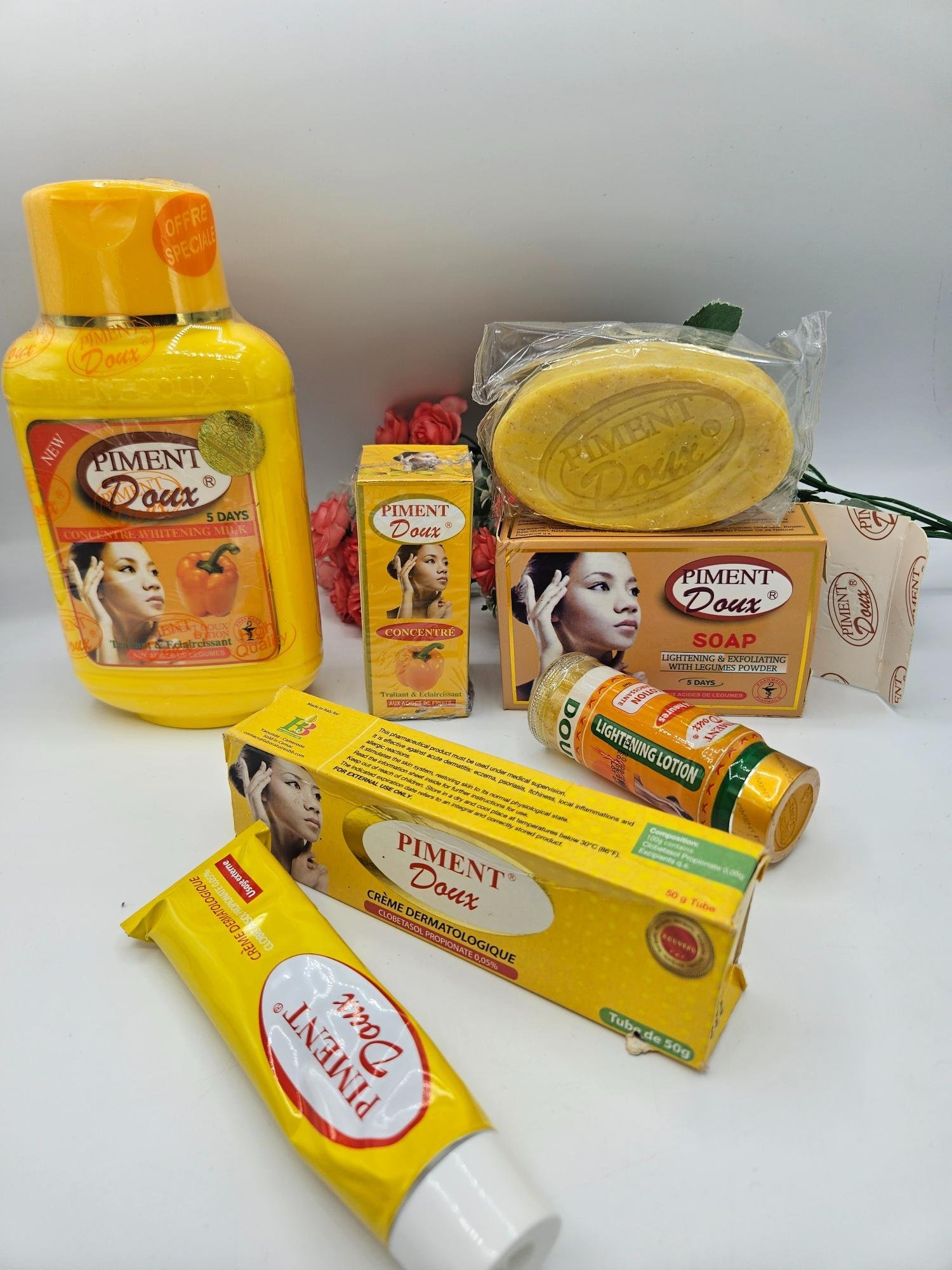 Piment Doux Lait 500ml savon, Lotion, creme tube et et concentrée