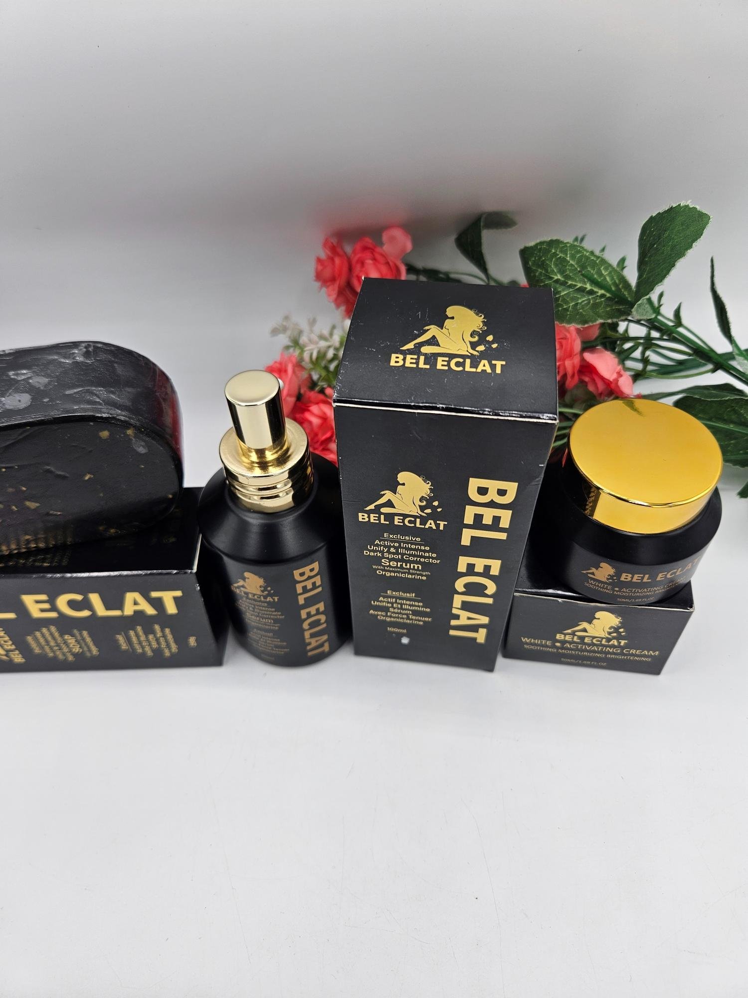 Savon, serum ET Creme visage Bel Eclat visage et corps pour un teint étincelant