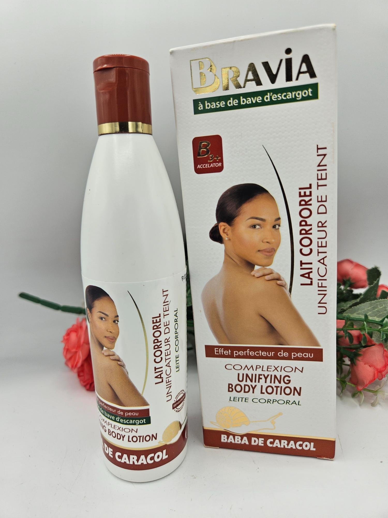 bravia lait corporelle eclaircissant à la bave d'escargot 250ml