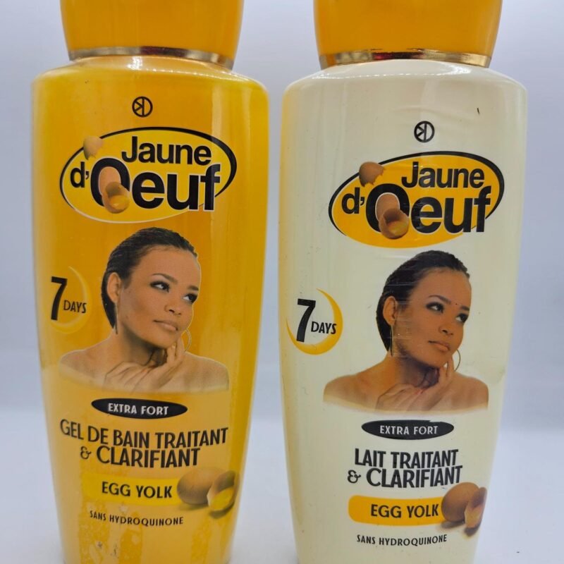 Duo Jaune d'Oeuf Lait 4500ml  etgel douche anti taches concentré clarifiant et  efficace
