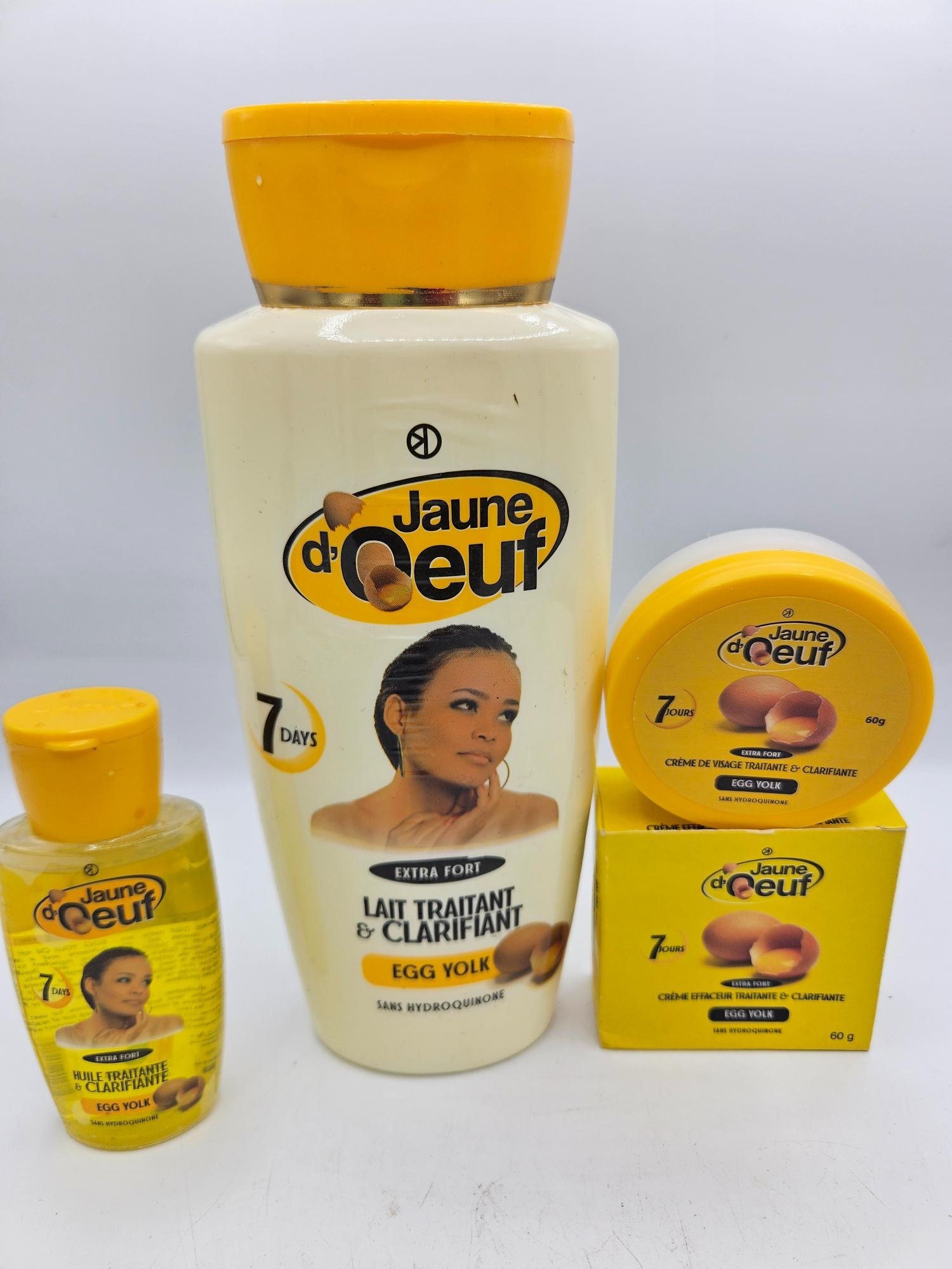 Gamme Jaune d'Oeuf Savon , Lait 4500ml , et Crème visage nti taches concentré clarifiant et efficace 3pcs - Imagen 2