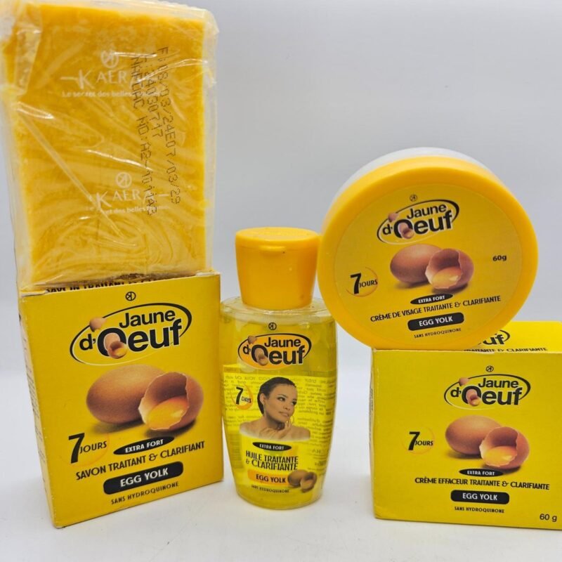 Jaune d'Oeuf Savon Crème visage  Et Huile anti taches concentré clarifiant et  efficace