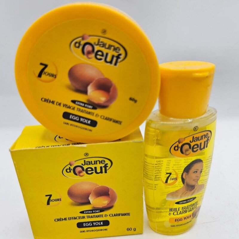 Jaune d'Oeuf , crème visage et  Huile anti taches concentré clarifiant et  efficace
