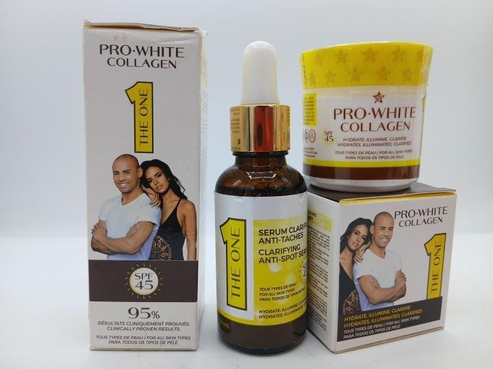Pro White Collagen – Sérum Facial y Crema Facial Aclarante