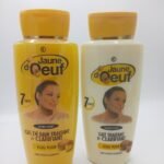 Pack Jaune d’Œuf 2 x 450 ml – Gel de Ducha Exfoliante y Leche Corporal Clarificante